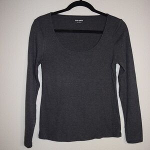 Old Navy Gray Classic Long Sleeve Basic Tee